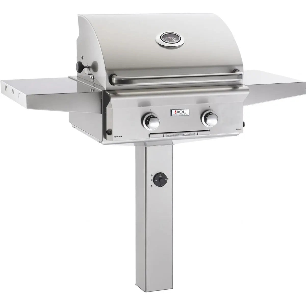 American Outdoor L-Series 24-Inch Grill On In-Ground Post American Outdoor Grills