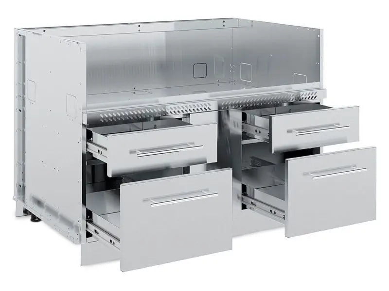 Broil King 9-Foot Outdoor Kitchen Island with Imperial QS 590i 5-Burner Gas Grill, Rotisserie, Side Burner, Refrigerator & iQue™ Technology Control Broil King