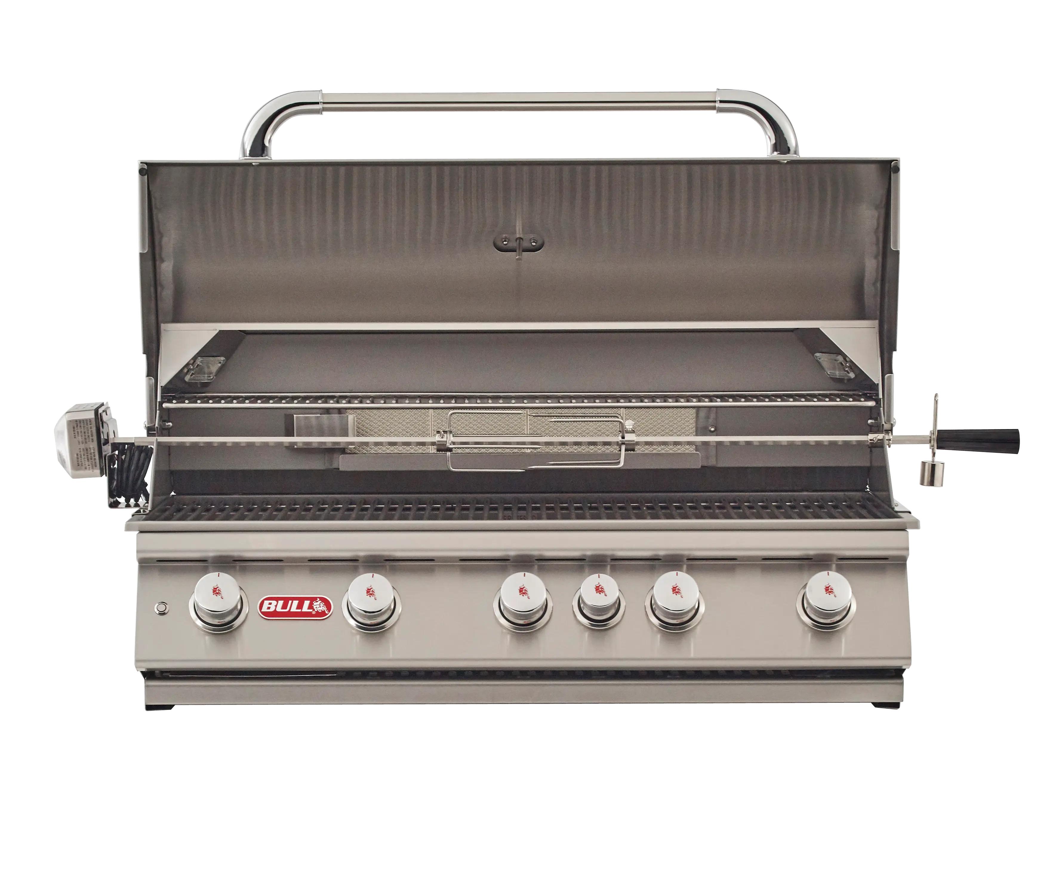 Bull Brahma 38-Inch 5-Burner Built-In Gas Grill With Rear Infrared Burner & Rotisserie Kit Designing Backyards