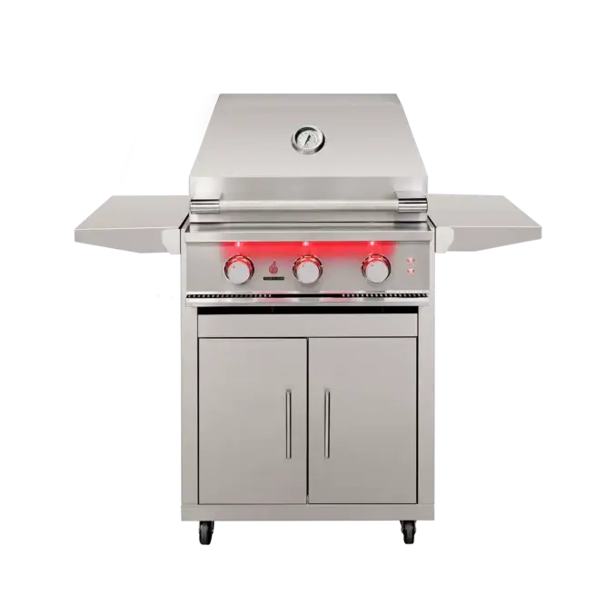 TrueFlame 25-Inch 3-Burner Freestanding Gas Grill with Grill Lights Designing Backyards