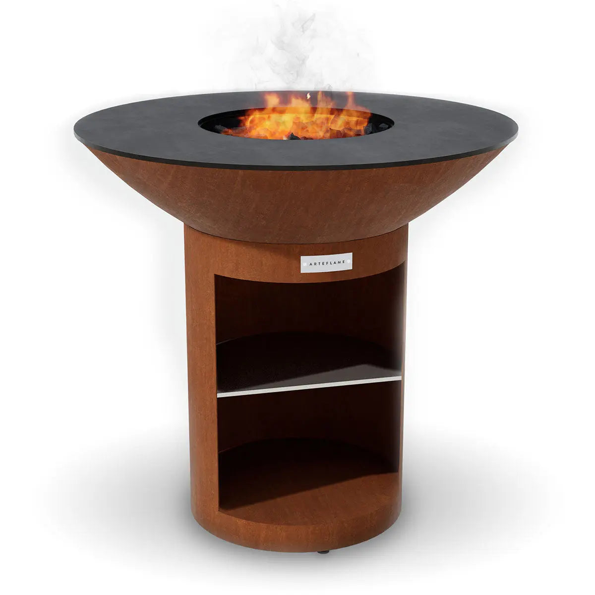 Arteflame Classic 40″ — Storage Base Flat-Top Grill & Fire Bowl (CORTEN Steel) - NovaHaven