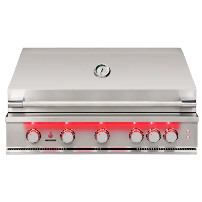 TrueFlame 40-Inch 5-Burner Built-In Grill with Rear Infrared Burner and Grill Lights TrueFlame
