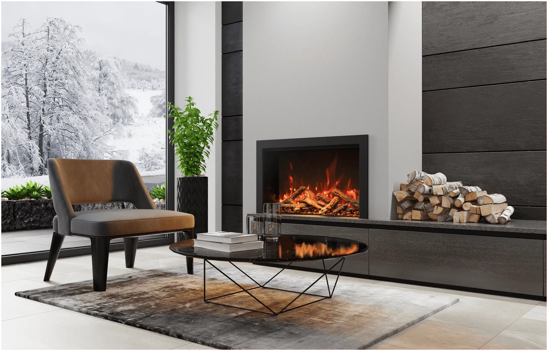 Amantii TRD-33-BESPOKE 33” Traditional Bespoke Indoor / Outdoor Electric Insert Amantii