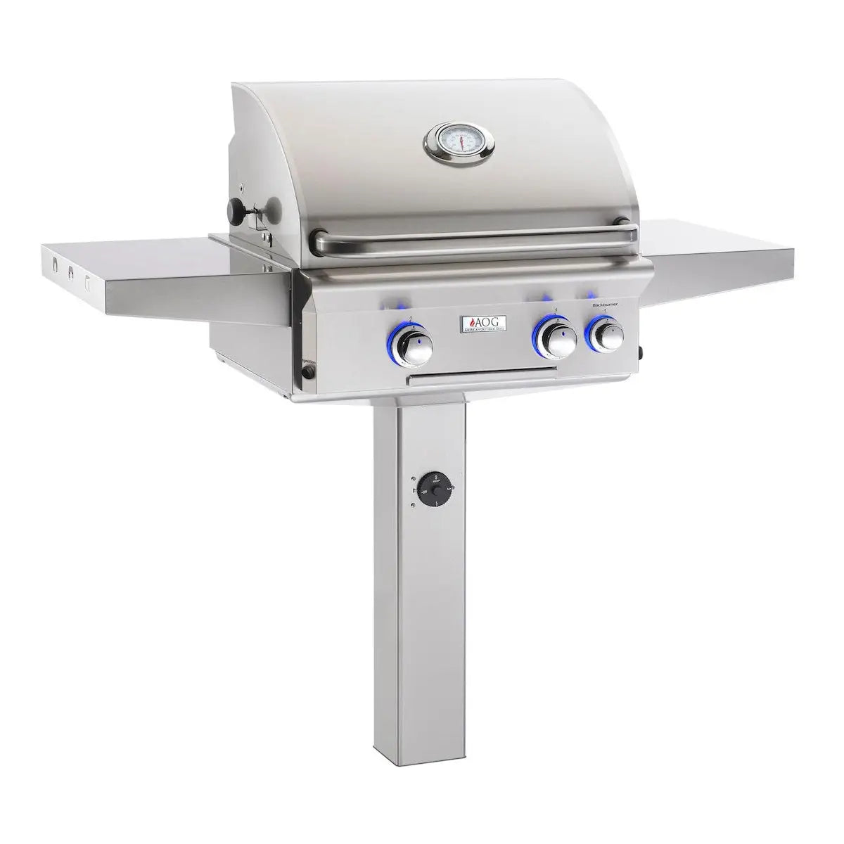 American Outdoor Grill L-Series 24-Inch In-Ground Grill With Rotisserie Backburner Designing Backyards