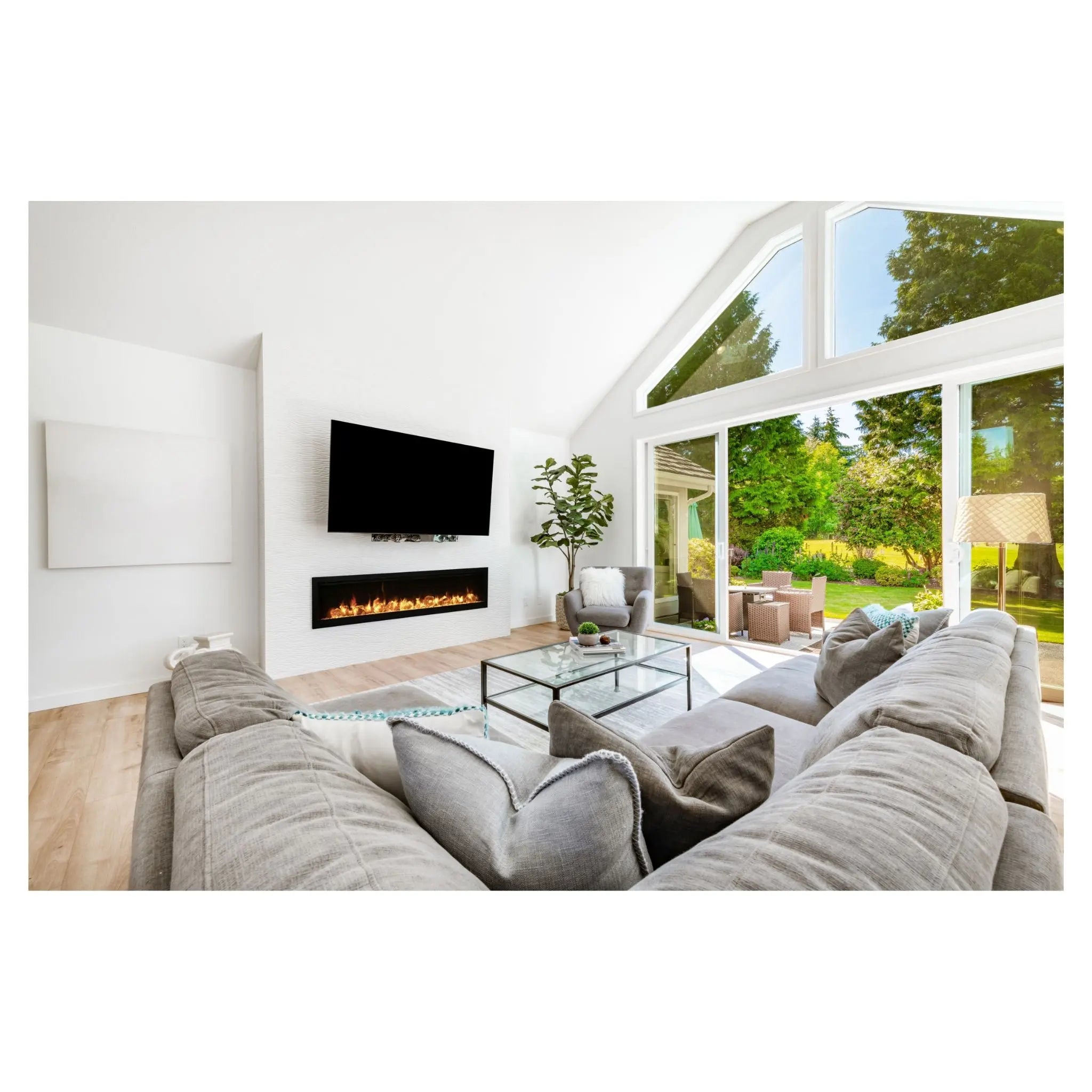 Amantii Symmetry Bespoke 100″ Indoor / Outdoor Electric Fireplace Amantii