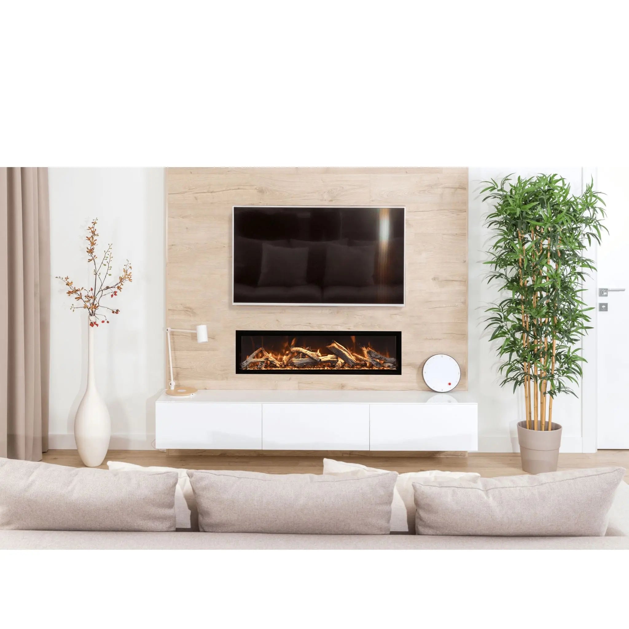 Amantii Symmetry Xtra Tall Bespoke 100″ Indoor / Outdoor Electric Fireplace Amantii
