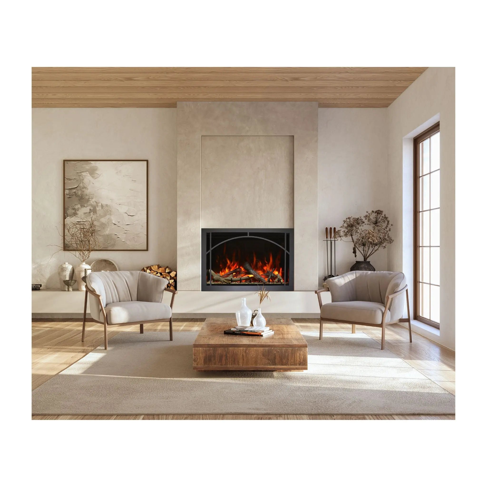 Amantii Symmetry Xtra Tall Bespoke 50″ Indoor / Outdoor Electric Fireplace Amantii
