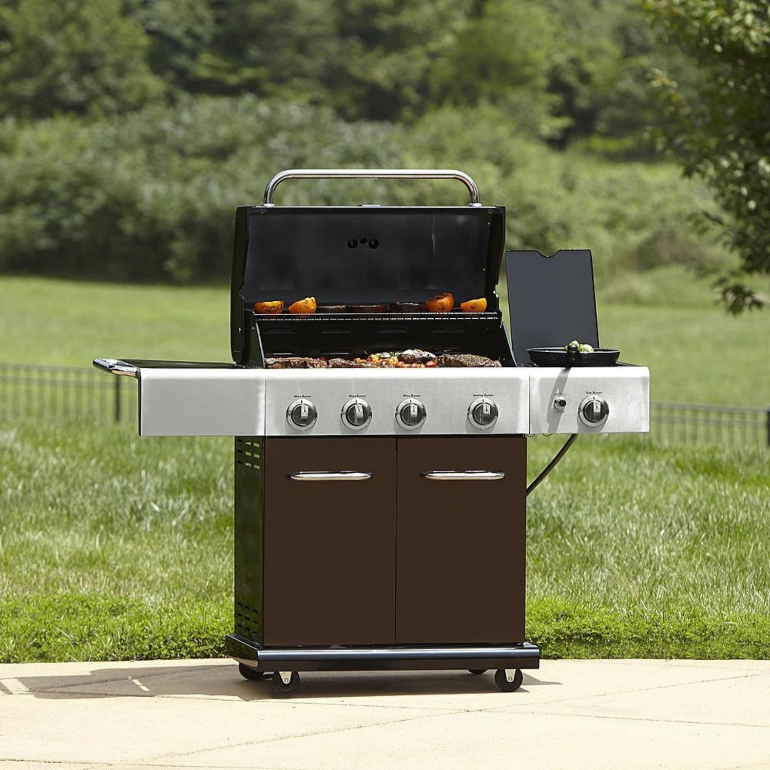 Premium 8‑Burner Stainless Steel Gas Grill with Side Cooktop