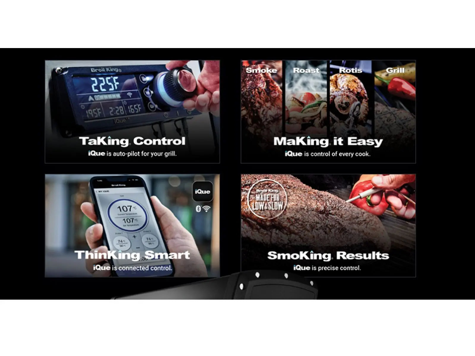 Broil King 9-Foot Outdoor Kitchen Island with Imperial QS 590i 5-Burner Gas Grill, Rotisserie, Side Burner, Refrigerator & iQue™ Technology Control Broil King