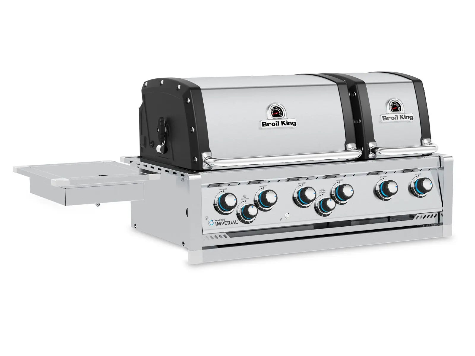 Broil King 9 3/4-Foot Outdoor Kitchen Island with Imperial S 690i 6-Burner Gas Grill, Rotisserie, Side Burner & Refrigerator Broil King