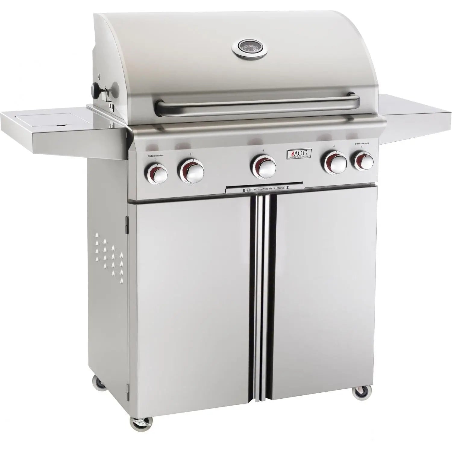 American Outdoor T-Series Grill 30-Inch Freestanding Grill With Rotisserie Backburner and Side Burner American Outdoor Grills