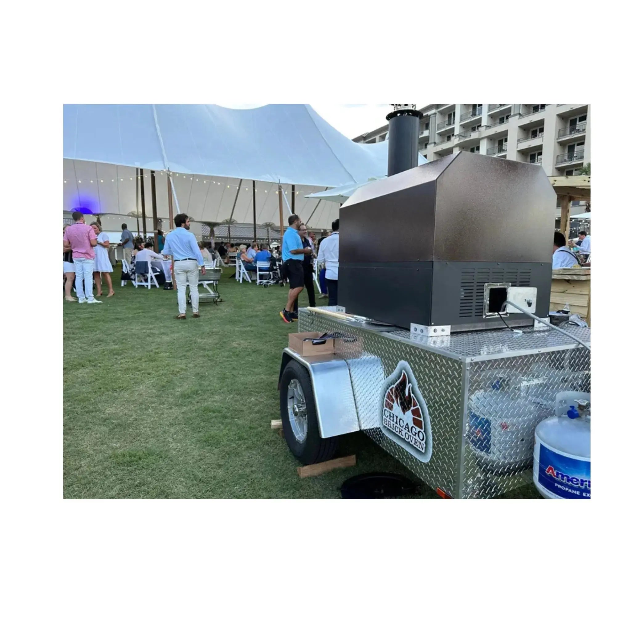 CBO-750 Hybrid Tailgater Mobile Liquid Propane (LP) Pizza Oven Trailer Chicago Brick Oven
