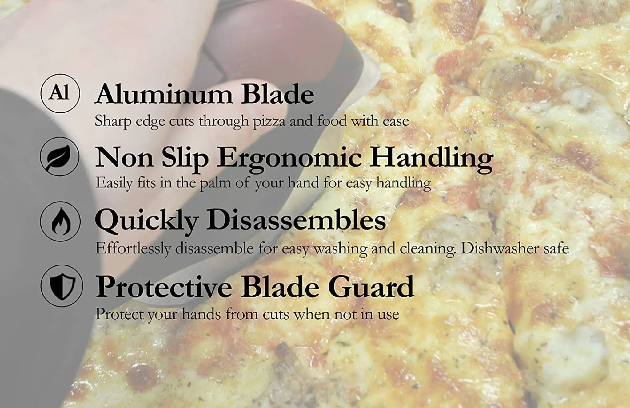 Aluminum Pizza Cutter - Pizza Wheel Cutter with Blade Guard - NovaHaven