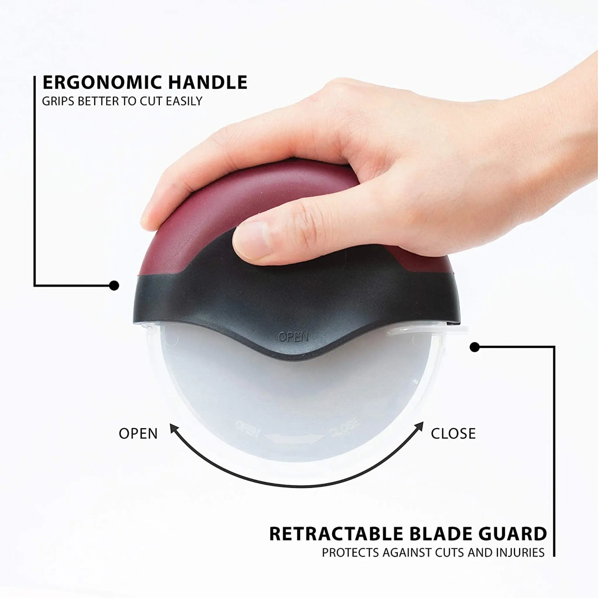 Aluminum Pizza Cutter - Pizza Wheel Cutter with Blade Guard - NovaHaven