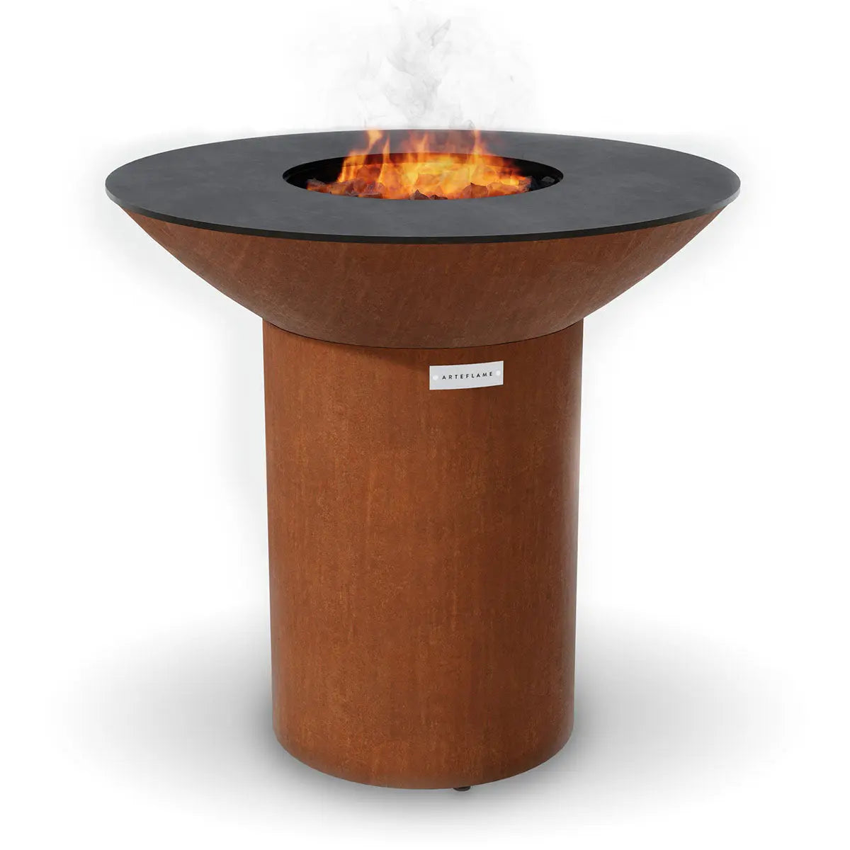 Arteflame Classic 40″ — Round Base Flat-Top Grill & Fire Bowl (CORTEN Steel) Arteflame Outdoor Grills
