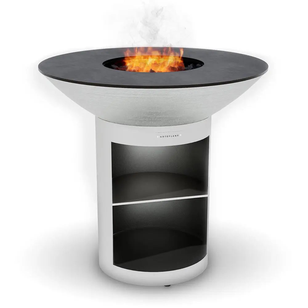 Arteflame 40″ Platinum Series — Stainless Fire Bowl Flat-Top Grill with Storage Base - NovaHaven