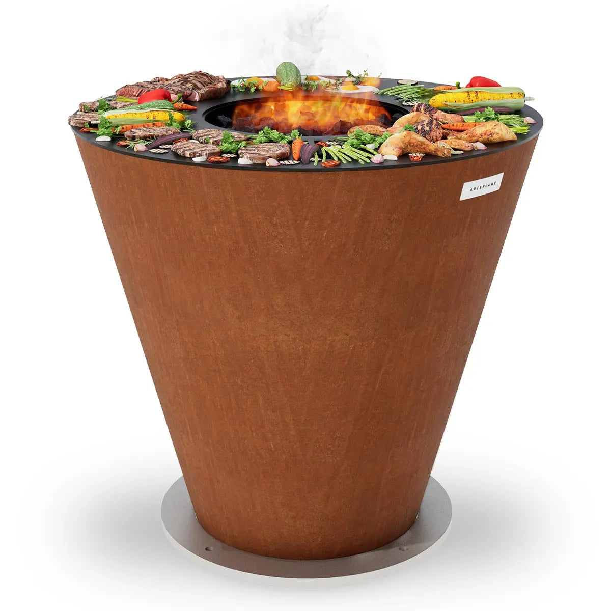 Arteflame Park Series — One-Piece CORTEN Steel Park Grill (30″ / 40″) with Half Griddle + Half Grill Arteflame Outdoor Grills