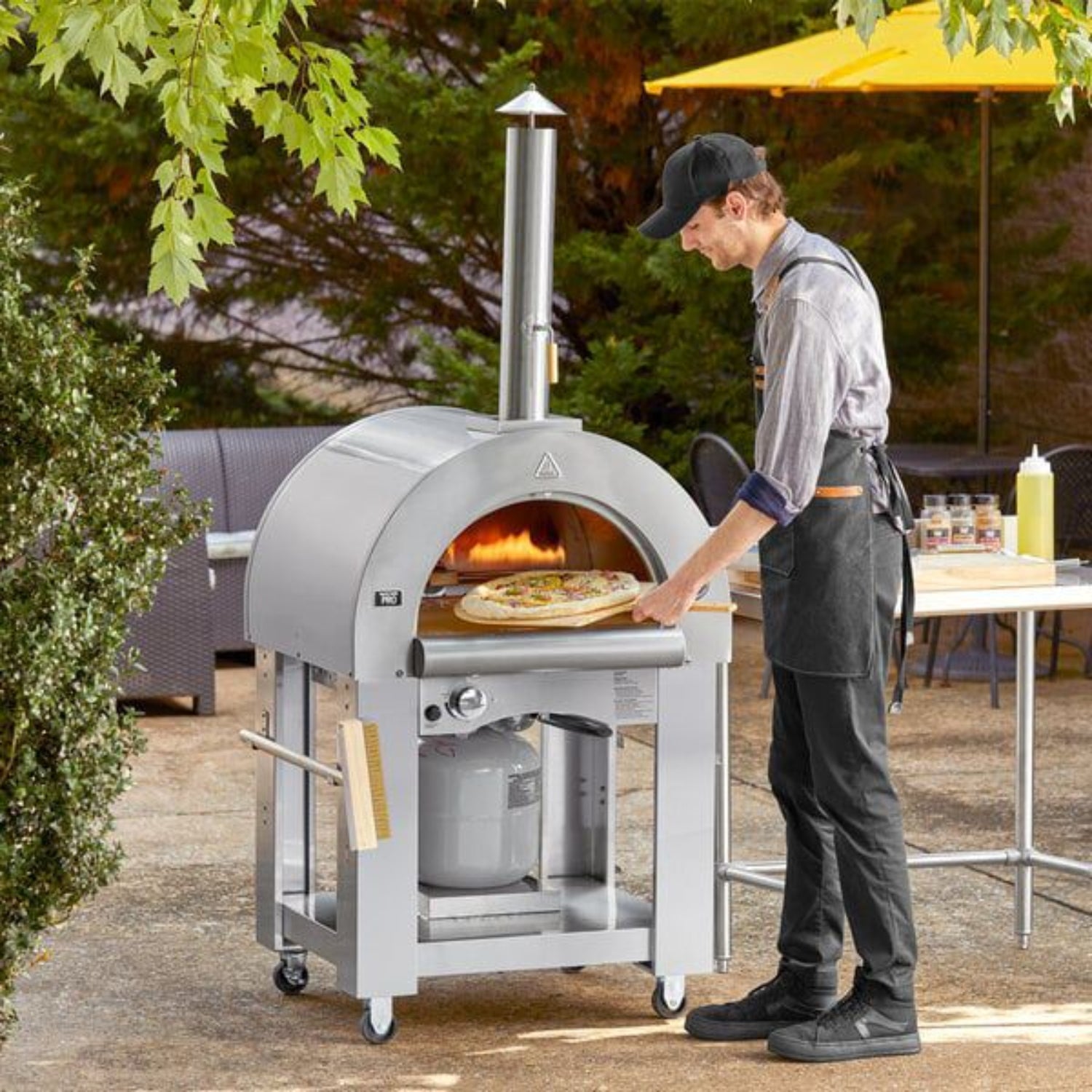 Backyard Pro 38⁺ Hybrid Wood/Liquid Propane Oven with Stand