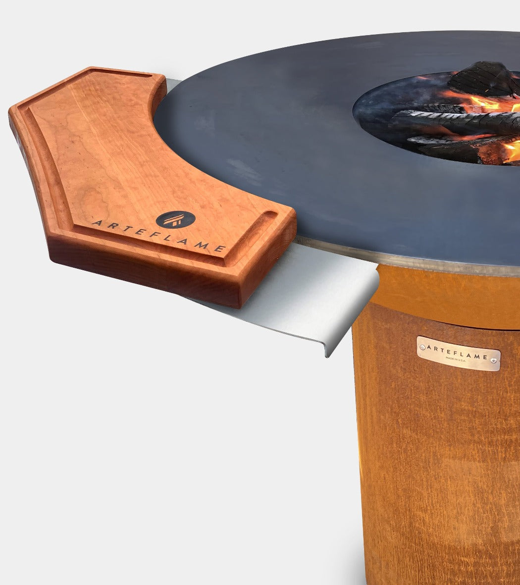 Arteflame Classic 40″ — Round Base Flat-Top Grill & Fire Bowl (CORTEN Steel) Arteflame Outdoor Grills