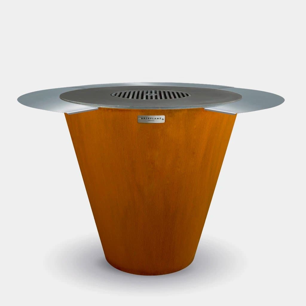 Arteflame Classic 40″ — Storage Base Flat-Top Grill & Fire Bowl (CORTEN Steel) Arteflame Outdoor Grills