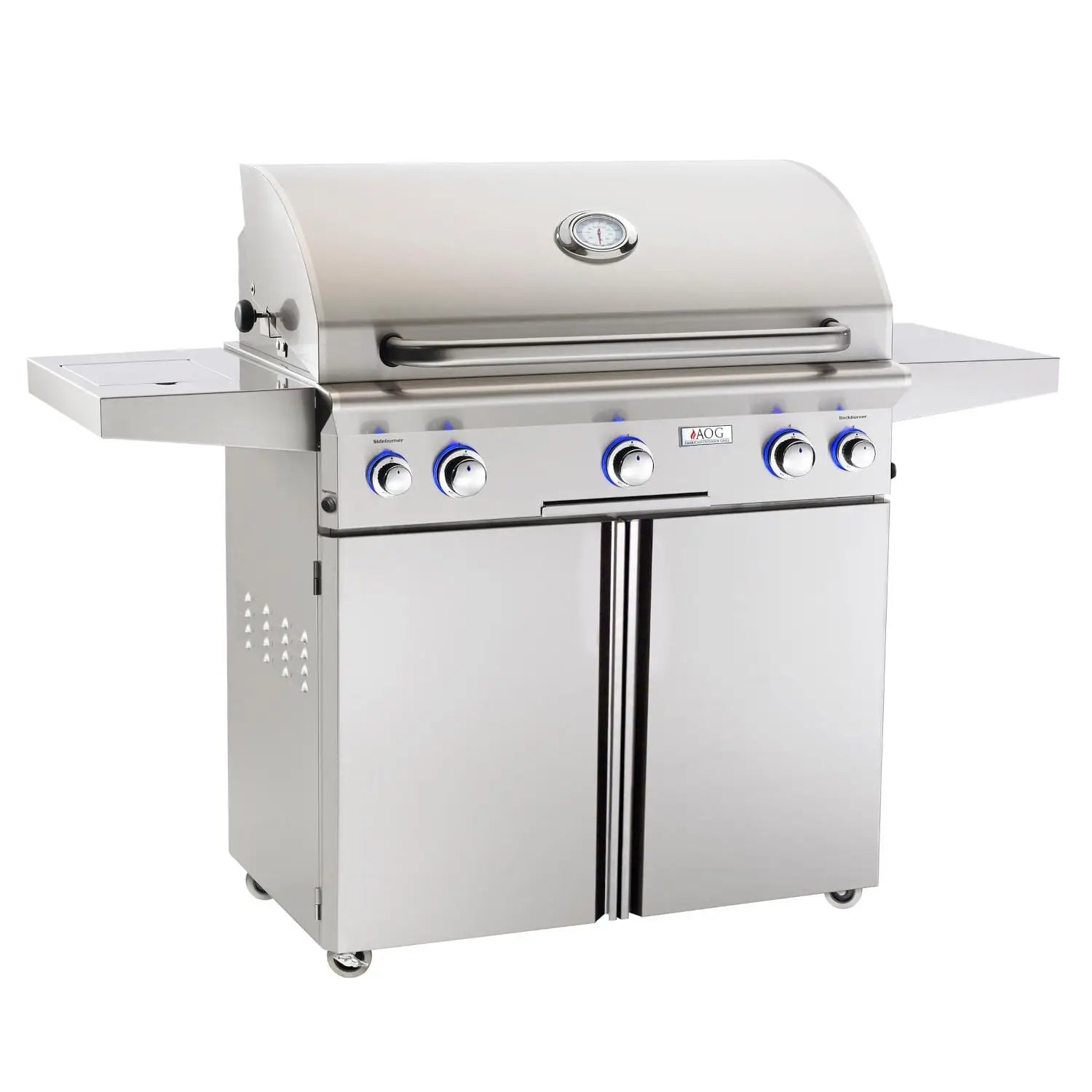 American Outdoor Grill L-Series 36-inch Portable Grill With Rotisserie and Single Side Burner Designing Backyards