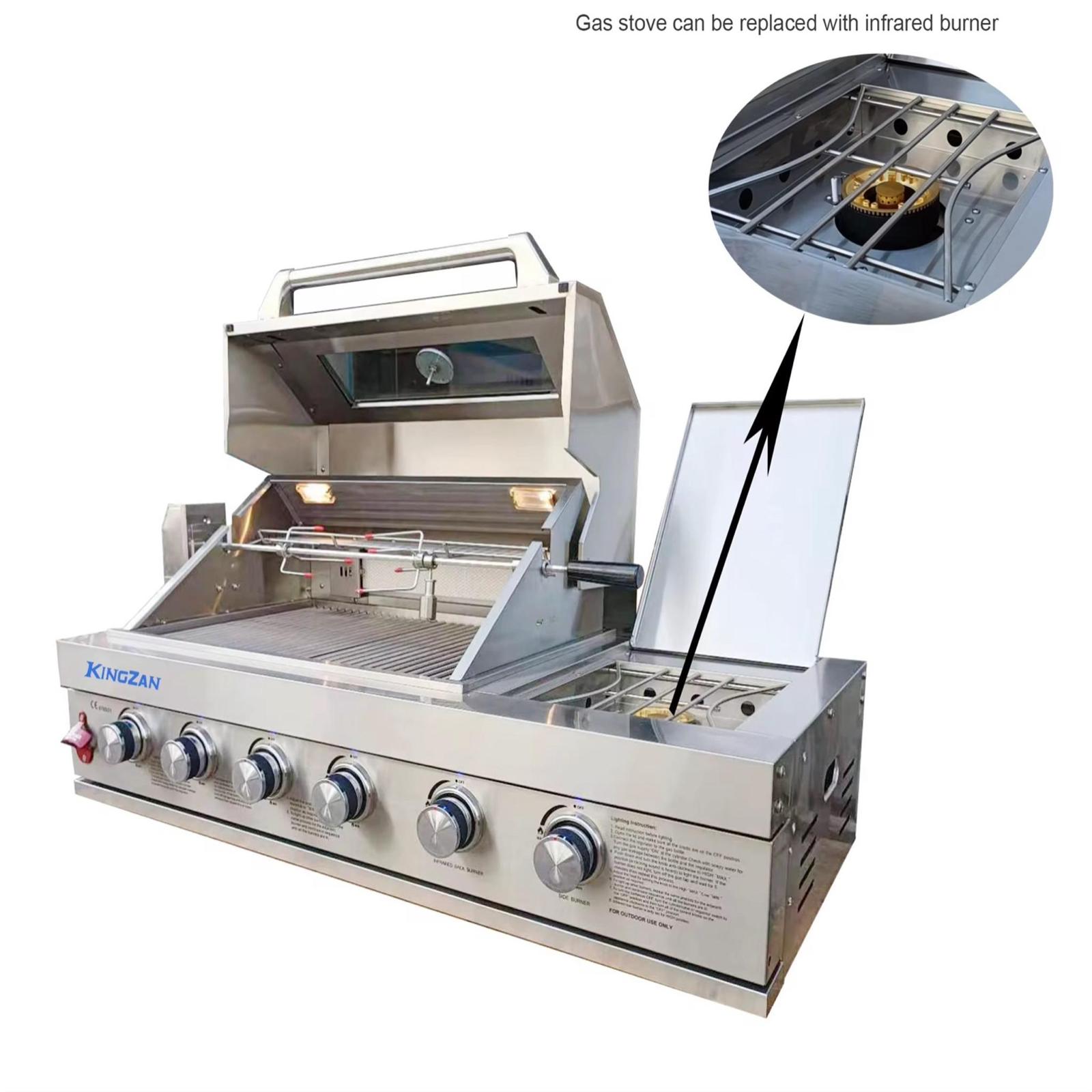 Ultra-Deluxe 7 Burner Built-In Grill with Infrared & Integrated Storage