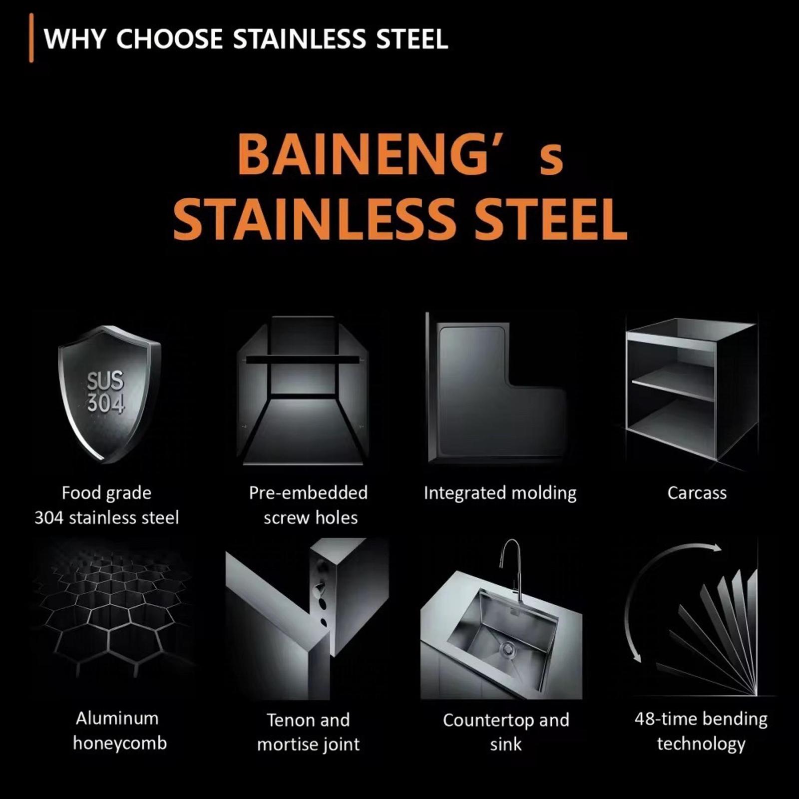Baineng Luxury Outdoor Stainless Steel Kitchen for Villas and Patios