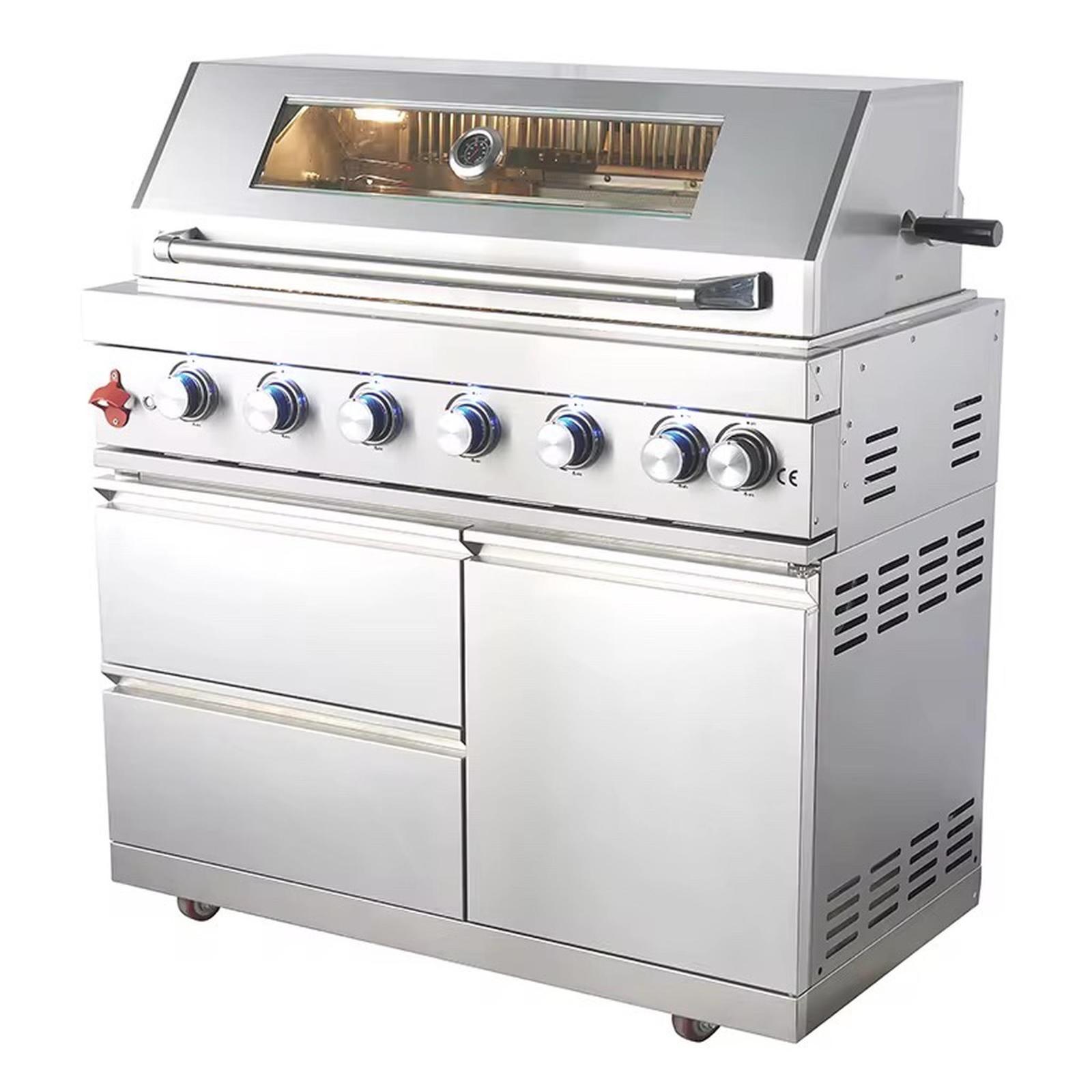Luxury 6‑Burner 304 Stainless Steel Gas Grill with Side Burner &amp; Infrared Back Burner