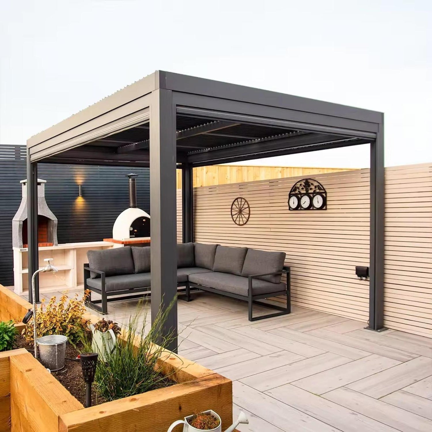 Ming Chen Motorized Louvered Aluminium Pergola (Bioclimatic Canopy, IP‑67)