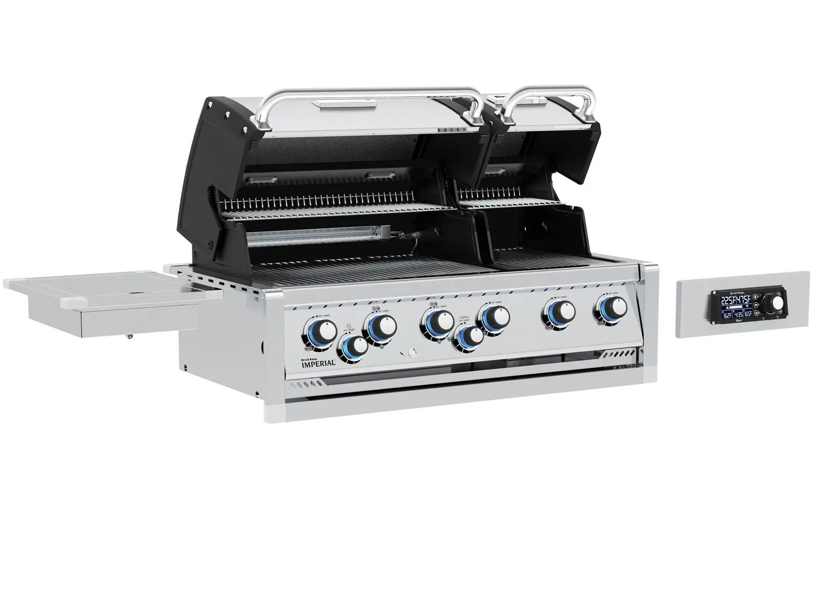 Broil King 9-Foot Outdoor Kitchen Island with Imperial QS 590i 5-Burner Gas Grill, Rotisserie, Side Burner, Refrigerator & iQue™ Technology Control Broil King