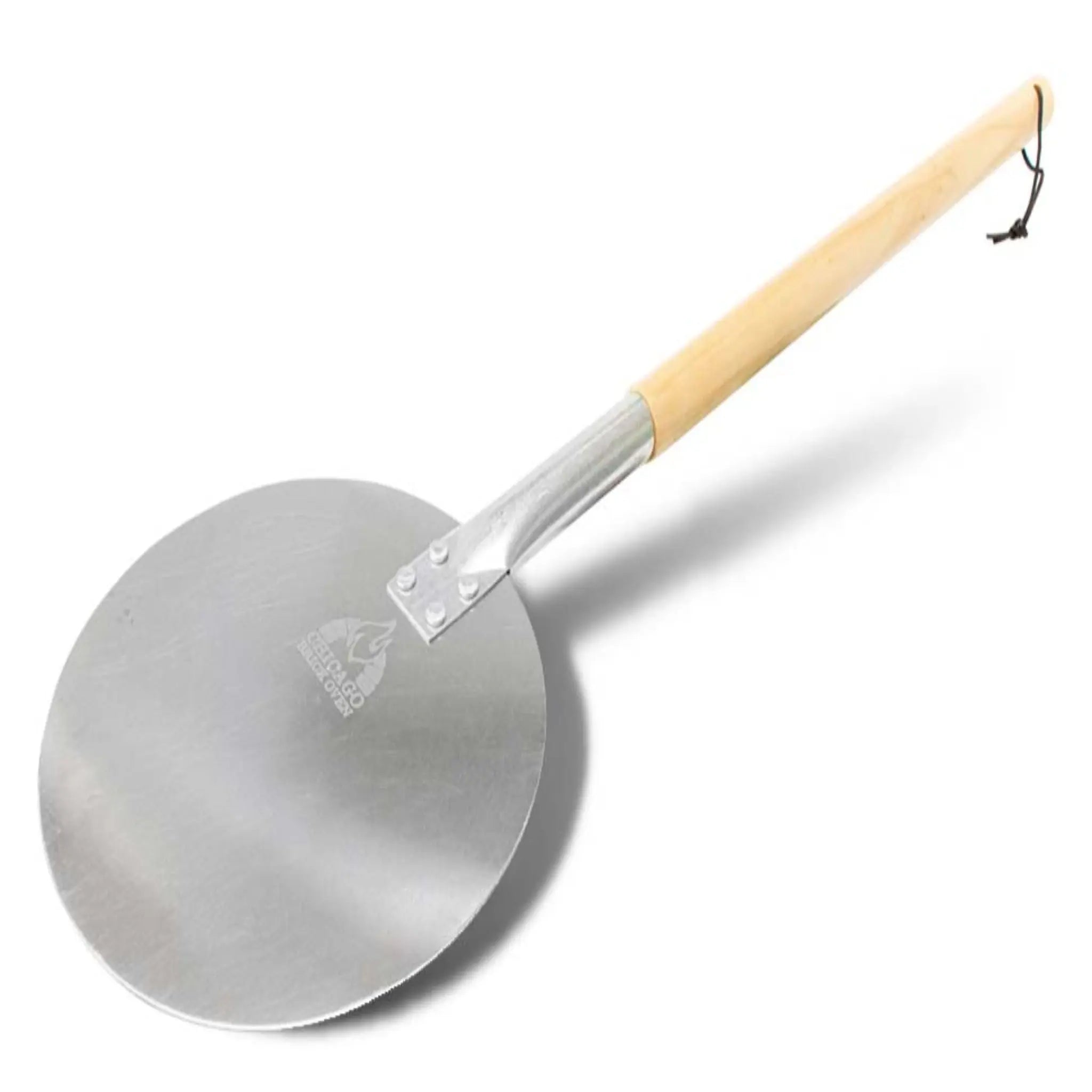 Chicago Brick Oven Aluminum Turning Pizza Peel – 9" Blade with Detachable Wooden Handle & Leather Strap - NovaHaven