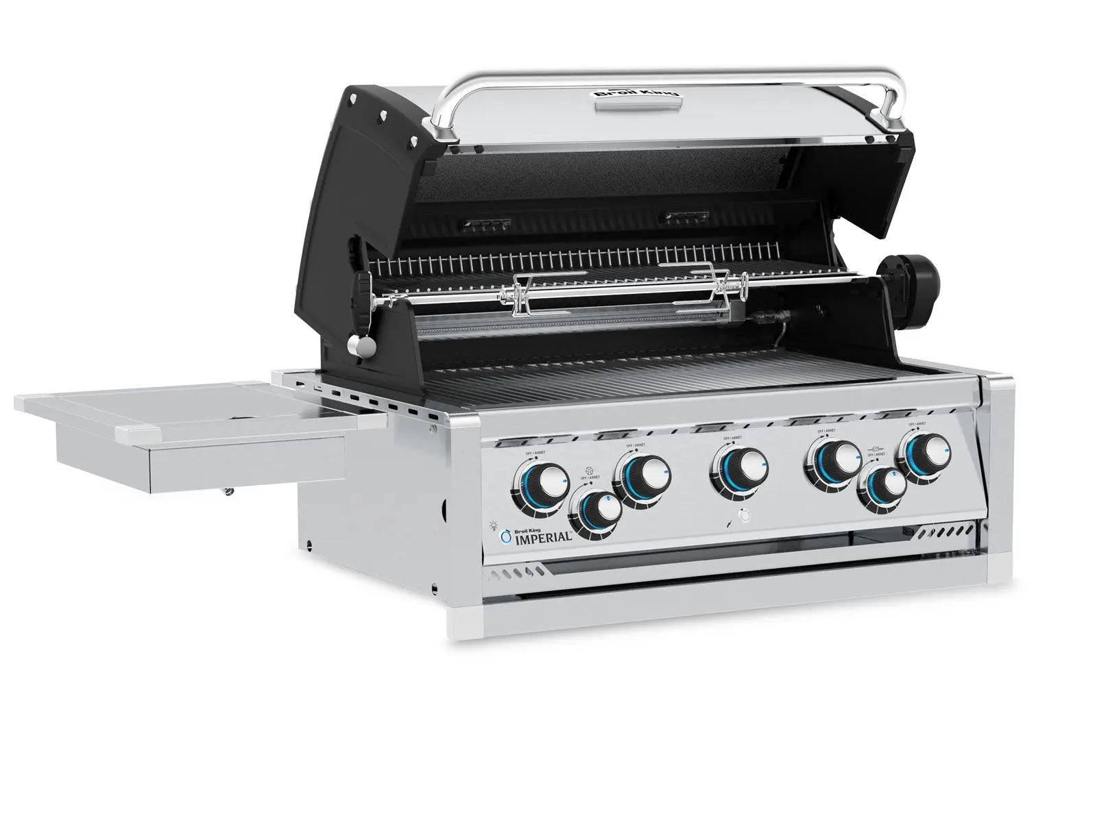 Broil King 9-Foot Outdoor Kitchen Island with Imperial S 590i 5-Burner Gas Grill, Rotisserie, Side Burner & Refrigerator Designing Backyards