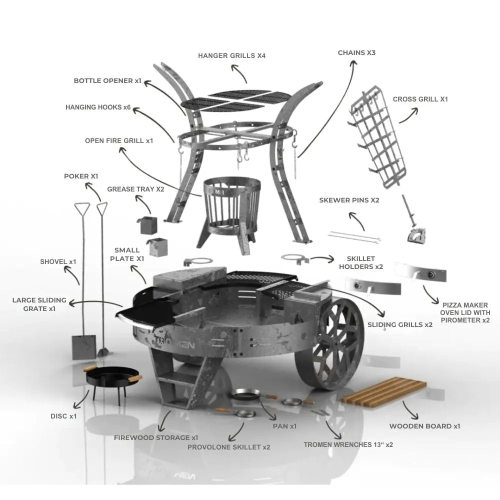 Tromen Hummer Firepit Open Fire Argentine Mega Grill with Oven GW Store